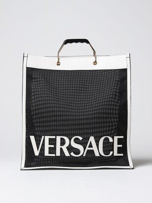 bag in mesh fabric and leather