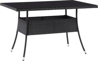 Parksville Rectangle Patio Dining Table - Black