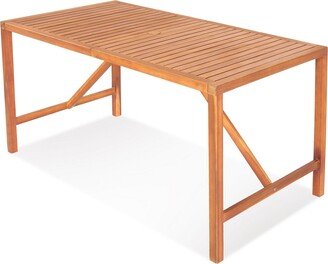 Patio Rectangular Acacia Wood Dining Table 4-6 Person Outdoor