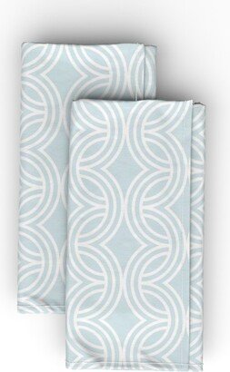 Cloth Napkins: Geometric Rainbow - Light Blue Cloth Napkin, Longleaf Sateen Grand, Blue