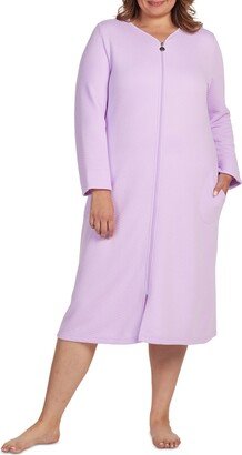 Plus Size Long-Sleeve Zip-Front Robe