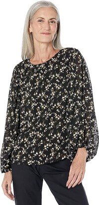 Bloosan Crew Neck Blouse (Rich Black) Women's Blouse