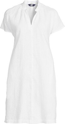 Women's Plus Size Linen Dolman Sleeve Peasant Above Knee Dress