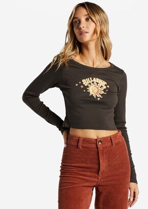 Juniors' Show Peace Long Sleeve Crop Tee