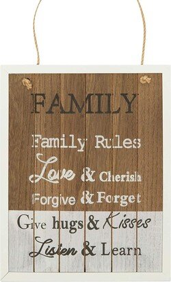 Farmlyn Creek Rustic Wooden Plaque, Family Rules Sign