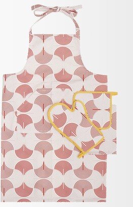 Slinky Rosso-print Apron, Mitt And Cloth Set