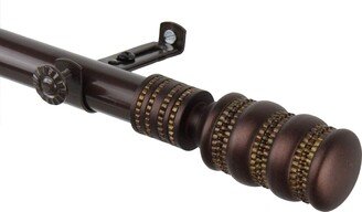 InStyleDesign Cocoa Cork Adjustable Curtain Rod and Finial Set