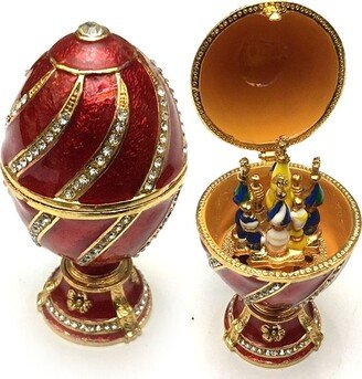 Ukrainian Faberge Style Red Easter Egg 4.7
