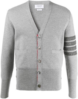 4-Bar V-neck Shetland wool cardigan