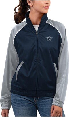 Women's G-iii 4Her by Carl Banks Navy, Gray Dallas Cowboys Show Up Dolman Raglan Full-Zip Track Jacket - Navy, Gray