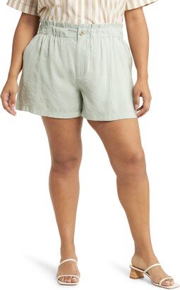 Softdrape Seamed Pull-On Paperbag Waist Shorts