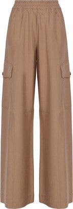 High-Waist Straight Leg Cargo Trousers-AA