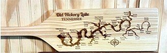 Old Hickory Lake Map Laser Engraved Wooden Paddle Board