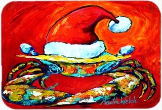 MW1169LCB Crab in Santa Hat Santa Claws Glass Cutting Board