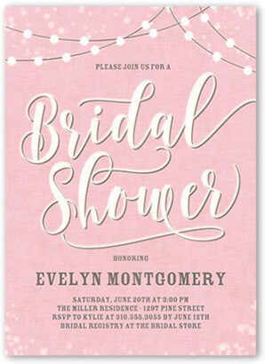 Bridal Shower Invitations: String The Lights Bridal Shower Invitation, Pink, Matte, Signature Smooth Cardstock, Square