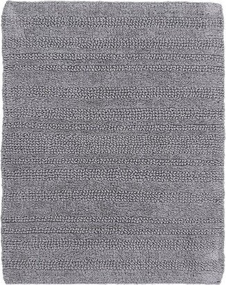 Knightsbridge Luscious Textured Striped All Season Soft Plush Cotton Reversible & Soft Bath Rug 20 X 30 Silver