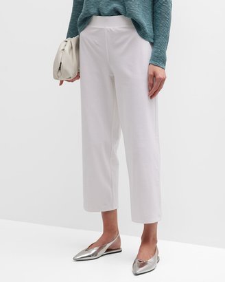 Cropped Straight-Leg Stretch Crepe Pants