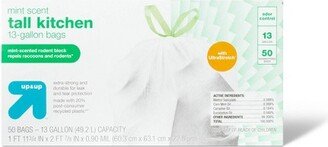 UltraStretch Tall Kitchen Drawstring Trash Bags - Mint Scent - 13 Gallon/50ct - up & up™