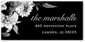 Wedding Address Labels: Midnight Verdant Address Label, Black, Address Label, Matte