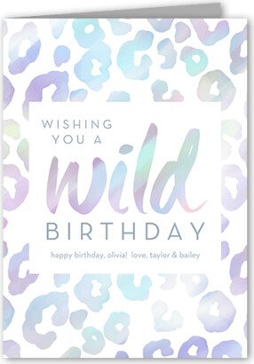 Birthday Greeting Cards: Wild Pattern Birthday Card, Purple, 5X7, Matte, Folded Smooth Cardstock, Square