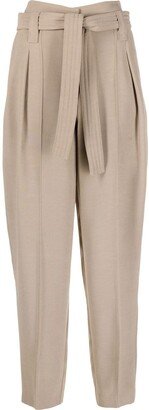 High-Waisted Belted Trousers-AB