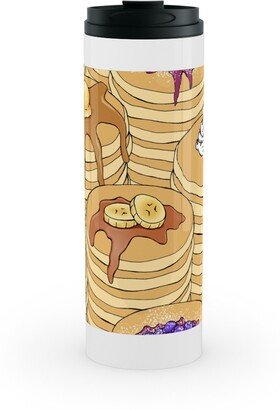 Travel Mugs: Flapjack Stack Stainless Mug, White, 16Oz, Beige