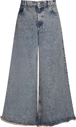 Acid-Wash Wide-Leg Jeans-AB