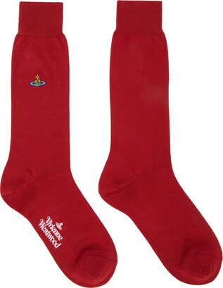 Red Plain Socks