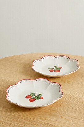 Aquazzura Casa - Cherry Blossom Set Of Two Ceramic Dinner Plates - White