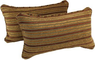 Corded Autumn Stripes Chenille Rectangular Throw Pillows