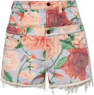 Rose Denim Shorts