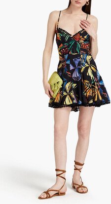 Lavinia printed cotton-blend voile mini dress