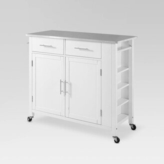 Full Savannah Stainless Steel Top Kitchen Island Cart