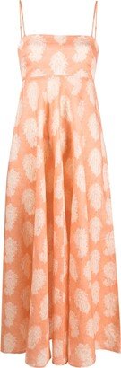 Devi paisley-print linen midi dress