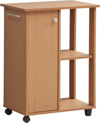 Contemporary Home Living 31.5 Beige Solid 2 Tier Kitchen Cart