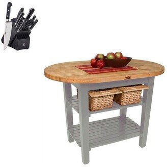 C-Elip 72x30 Butcher Block w/ 2 shelves & Henckels Knife Set