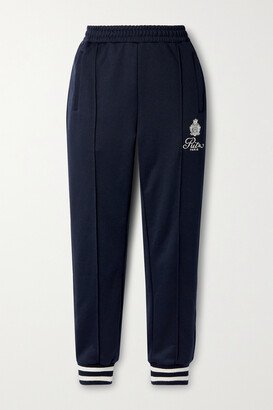 Ritz Paris Striped Embroidered Jersey Track Pants - Blue