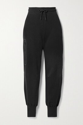 Cotton-blend Jersey Track Pants - Black