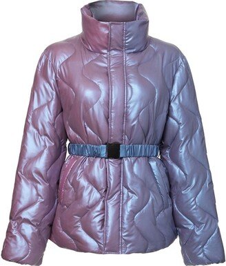 Neon wave-quilted jacket