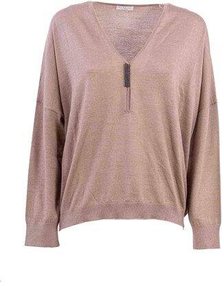 V-neck Knitted Jumper-CC