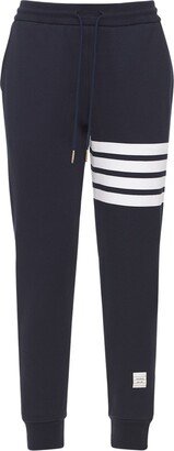 Intarsia stripes cotton sweatpants