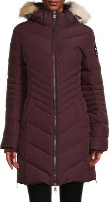 Queens Faux Fur Quilted Puffer Hooded Coat