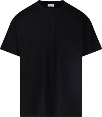 Check-Panelled Crewneck T-Shirt-AA