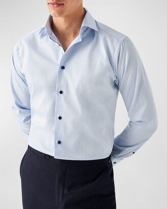 Men's Slim Fit Textured Twill Dress Shirt