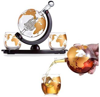 Alice Pazkus Globe Decanter With 2 Globe Glasses-AA