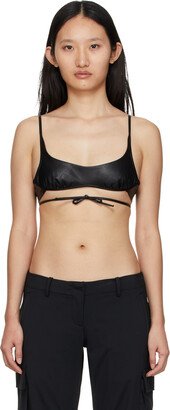 SSENSE Exclusive Black Gemini Faux-Leather Bra