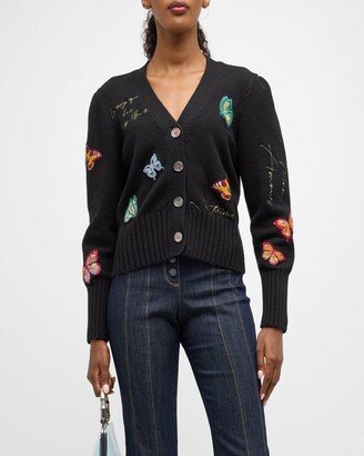 Morgan Butterfly Embroidered Cardigan