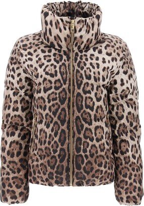 Leopard Print Short Puffer Jacket