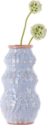 GERSTLEY Blue & Pink Ceramic Vase