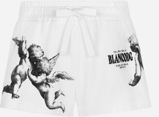 Jersey shorts with Angel print and embroidery